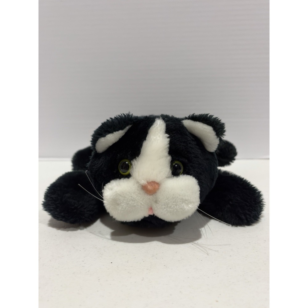 Vtg 1983 Dakin Black Green Eyes Kitty Cat Hand Puppet Plush Stuffed Animal 11"